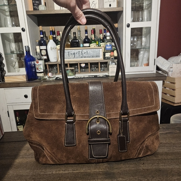 Coach Handbags - Coach Soho Suede Leather Brown Shoulder Bag EUC
